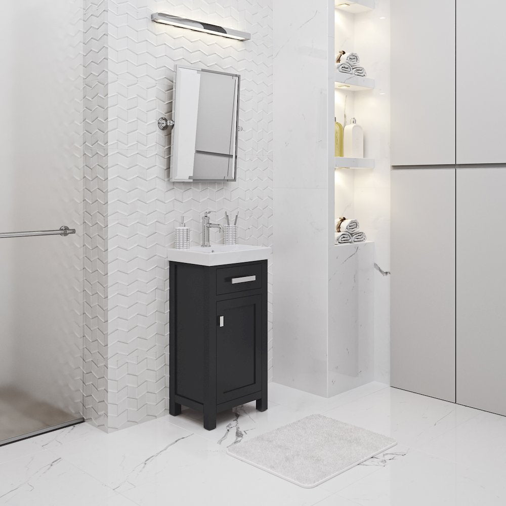 Mia 18 In. Integrated Ceramic Sink Top Bath Vanity in Espresso