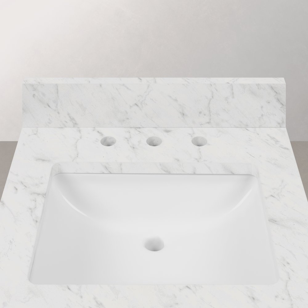 Madison 24 In. Single Sink Carrara White Marble Countertop Bath Vanity