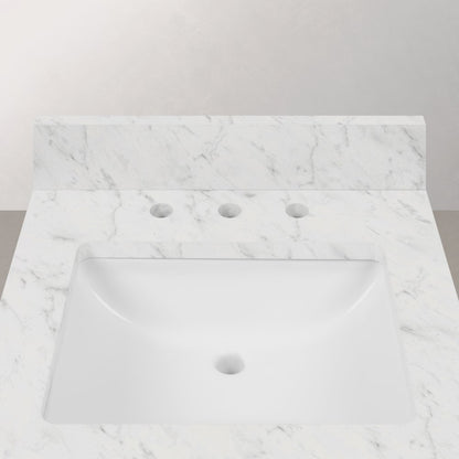 Madison 24 In. Single Sink Carrara White Marble Countertop Bath Vanity