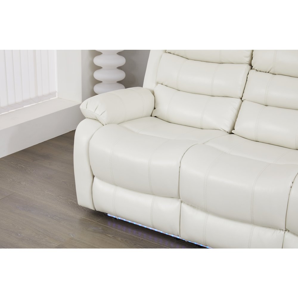 Faux Leather Manual Reclining Sofa Set – 3PC Home Theater Seating