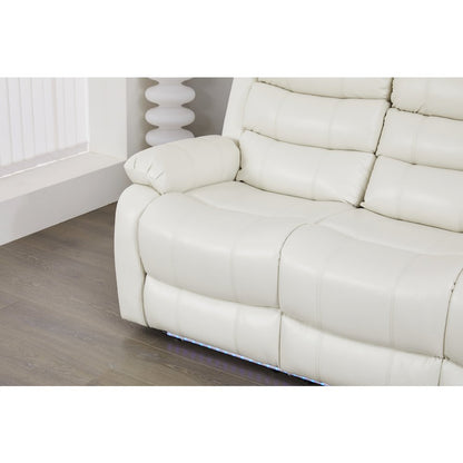 Faux Leather Manual Reclining Sofa Set – 3PC Home Theater Seating