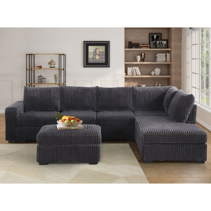 Oversized Corduroy  L Shaped Sectional Sofa Couch  For Living Room