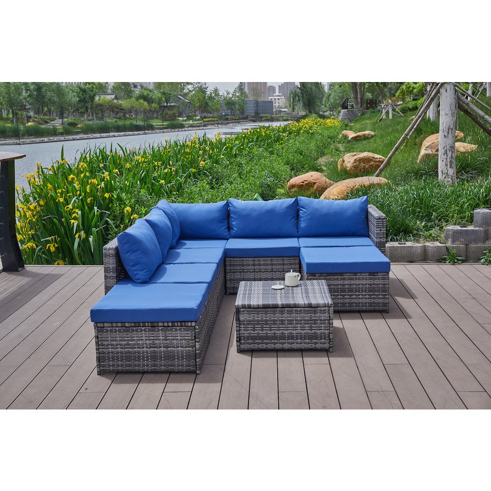 101'' Wicker Outdoor Patio Sectional
