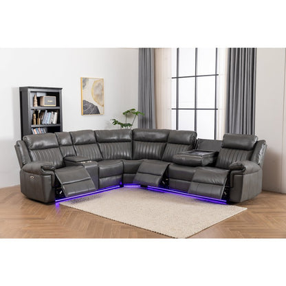 Raonne 3 - Piece Vegan Leather Power Reclining Sectional