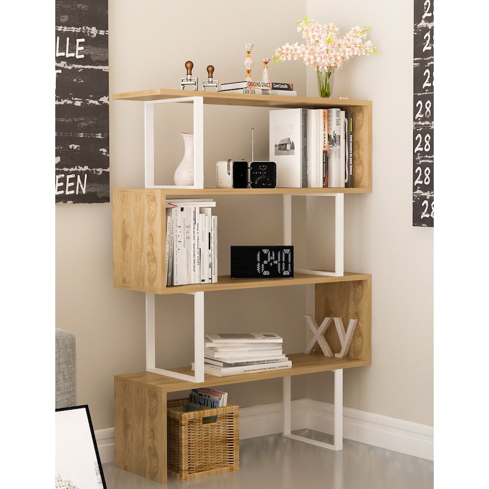 Adriana Bookcase White&Oud Oak
