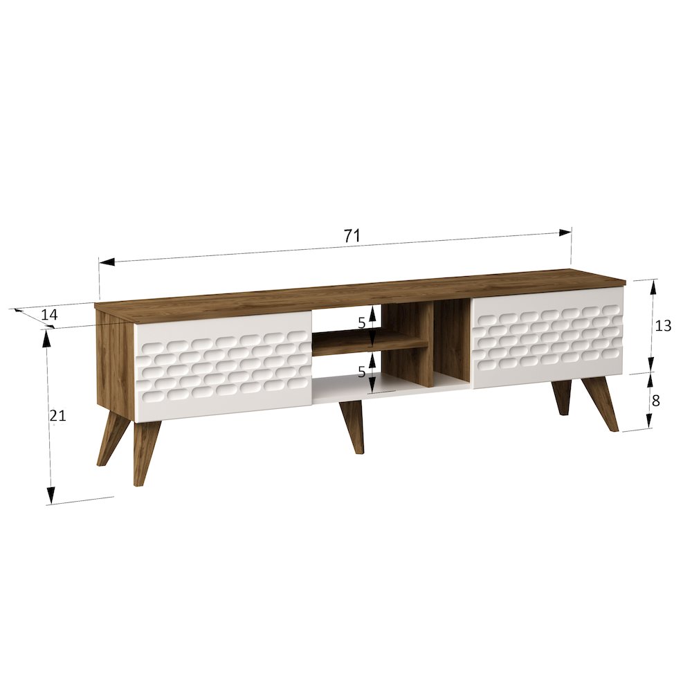 Egg Tv Stand - White & Oud Oak