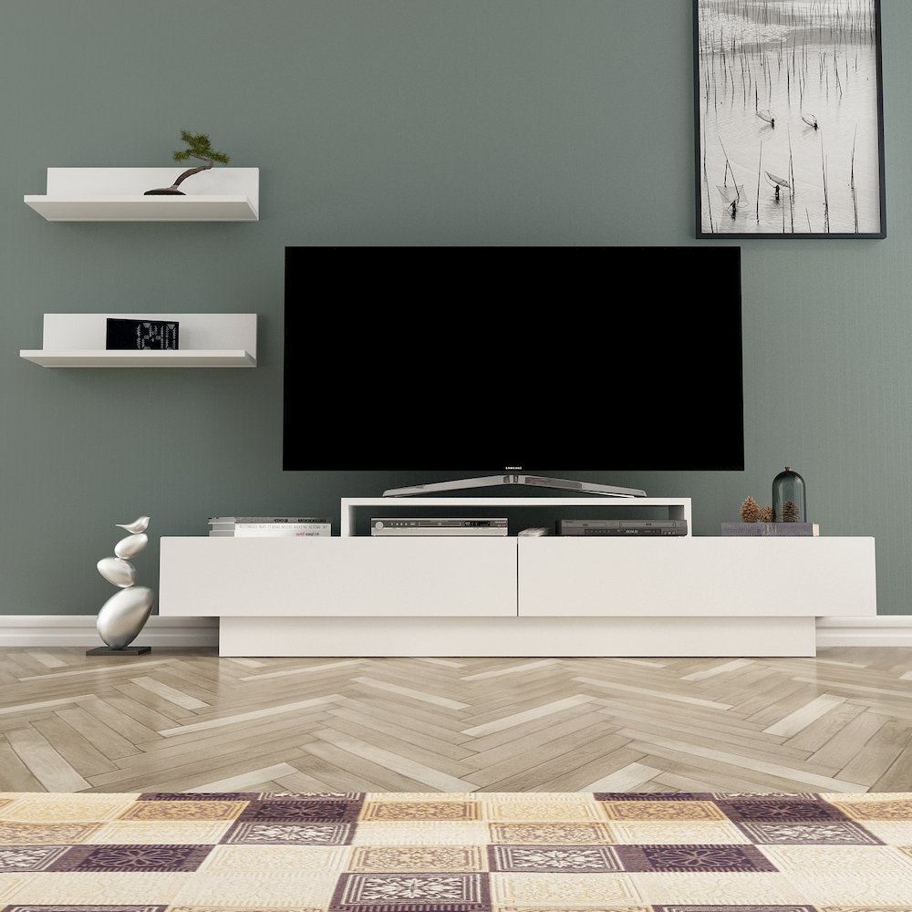 Lusi Tv Stand White&White