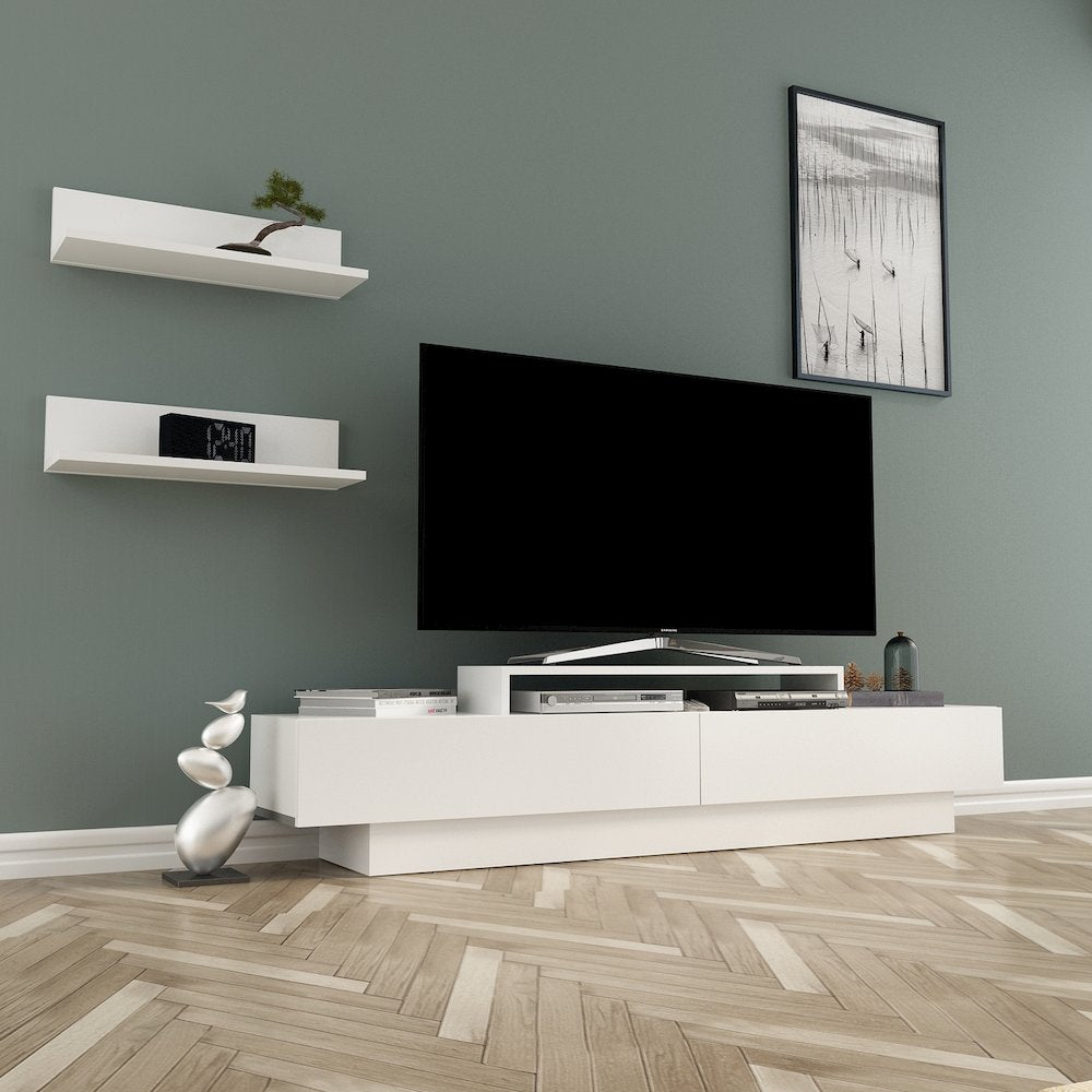 Lusi Tv Stand White&White