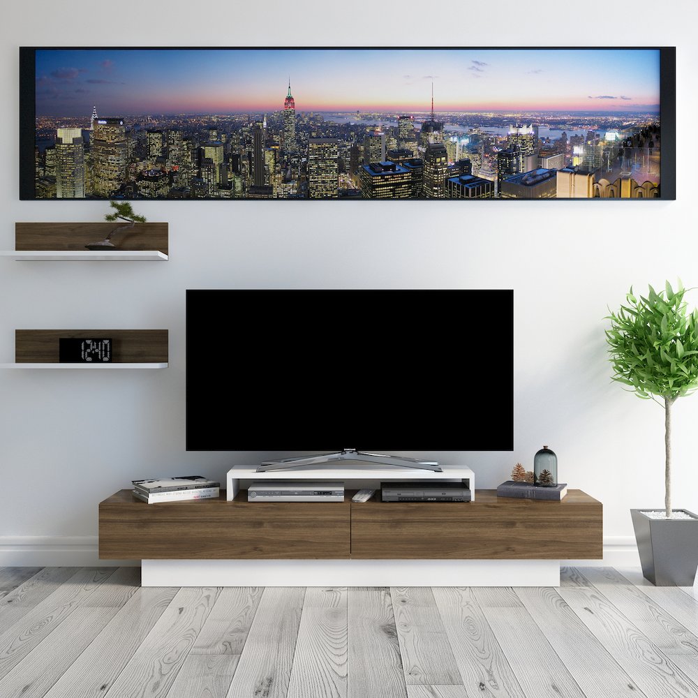 Lusi Tv Stand White&Walnut