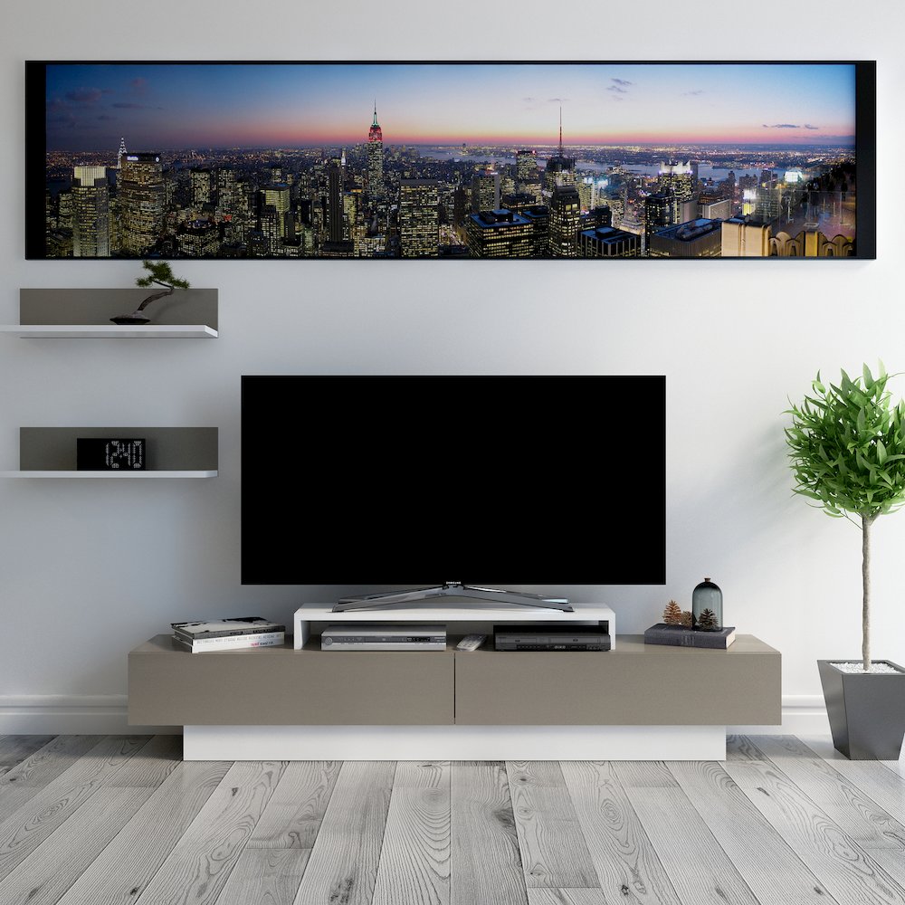 Lusi Tv Stand White&Coffee