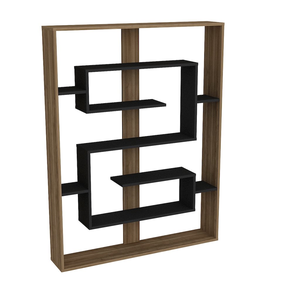 Esteban 61'' Tall Bookcase - Walnut & Black