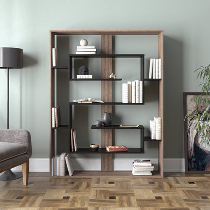 Esteban 61'' Tall Bookcase - Walnut & Black