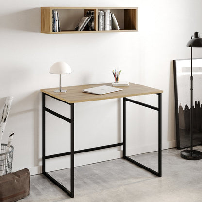 Gama Computer Desk-Oud Oak & Black