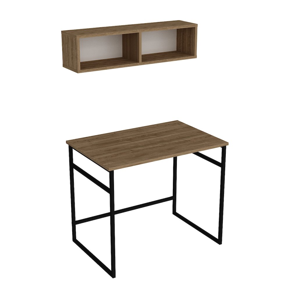 Gama Computer Desk-Oud Oak & Black