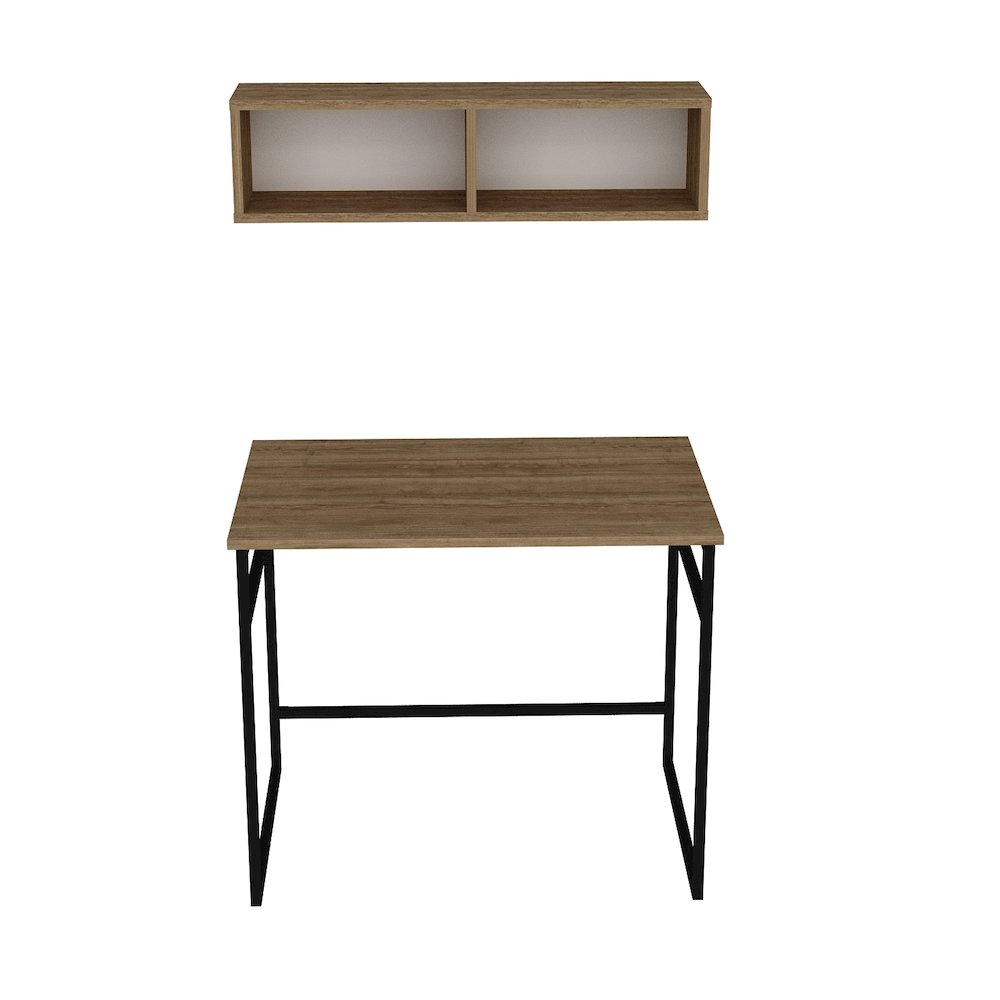 Gama Computer Desk-Oud Oak & Black