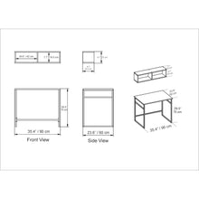Gama Computer Desk-Oud Oak & Black