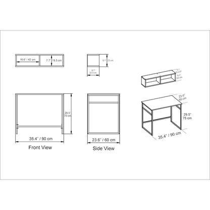 Gama Computer Desk-Oud Oak & Black