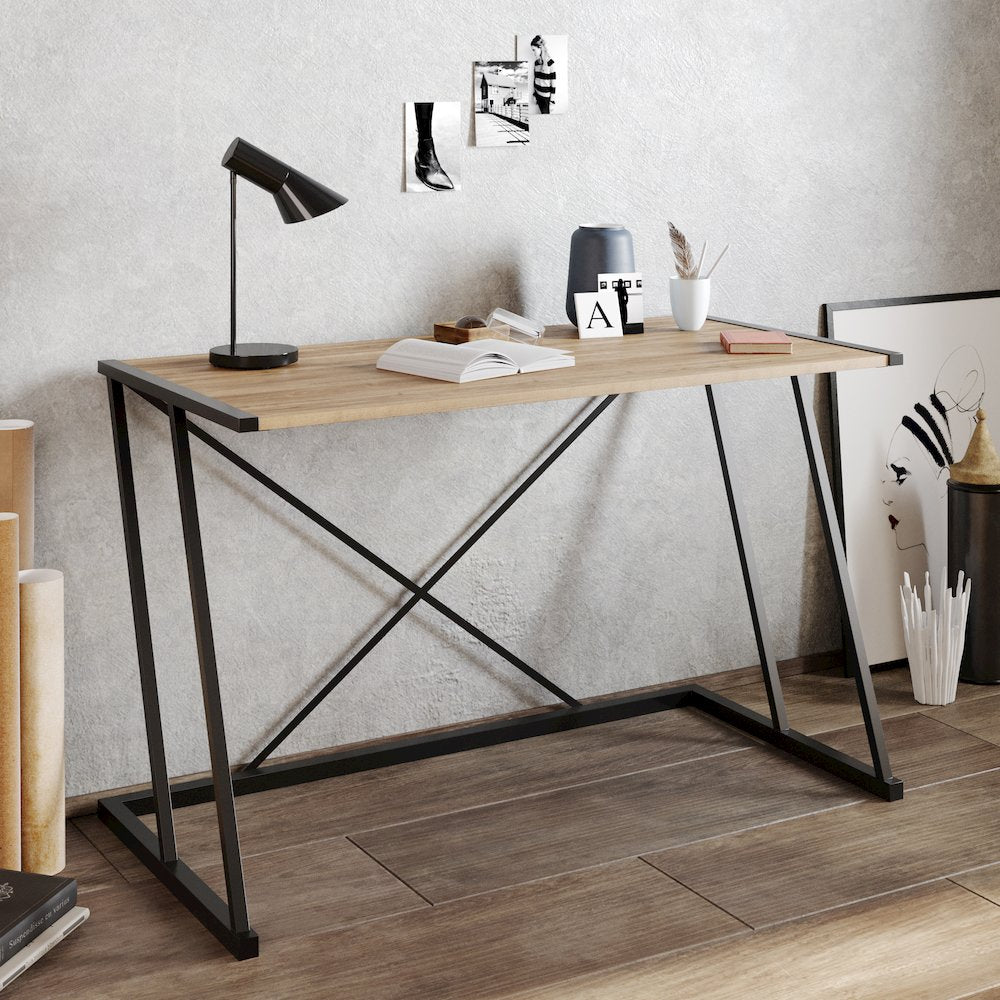 Anemon Computer Desk - Black&Walnut