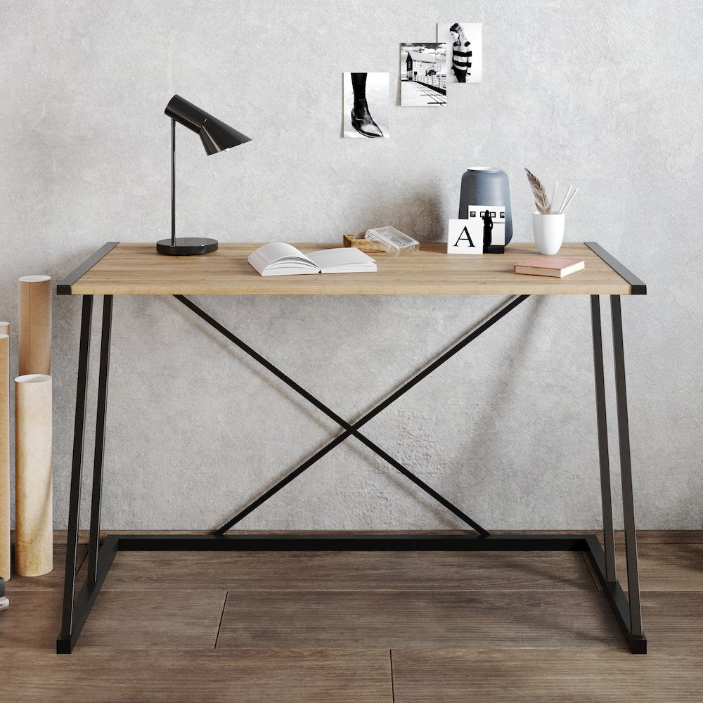 Anemon Computer Desk - Black&Walnut