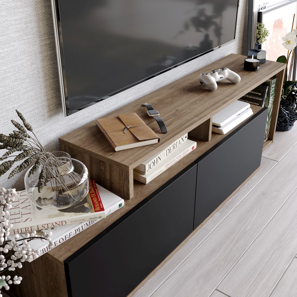Nexera 47 Tv Stand - Walnut & Black