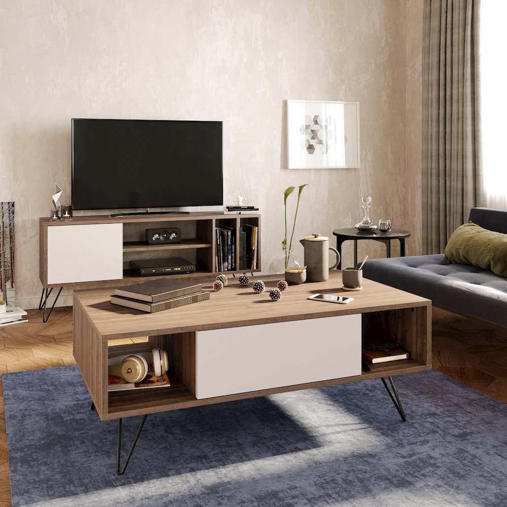 Mistico Coffee Table - Walnut & White