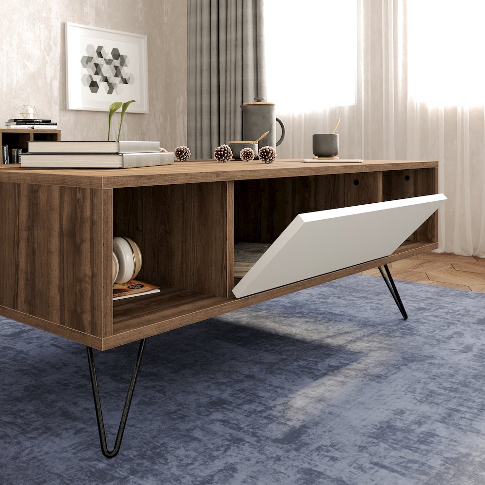 Mistico Coffee Table - Walnut & White
