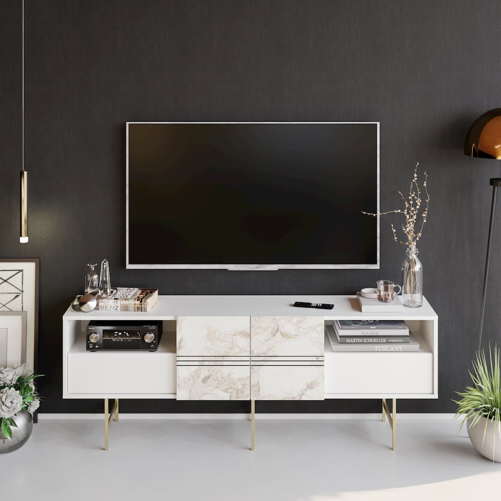 Derin Console - Ephesus White & Gold