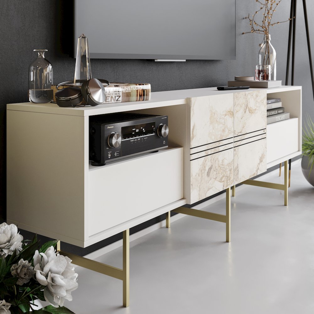 Derin Console - Ephesus White & Gold