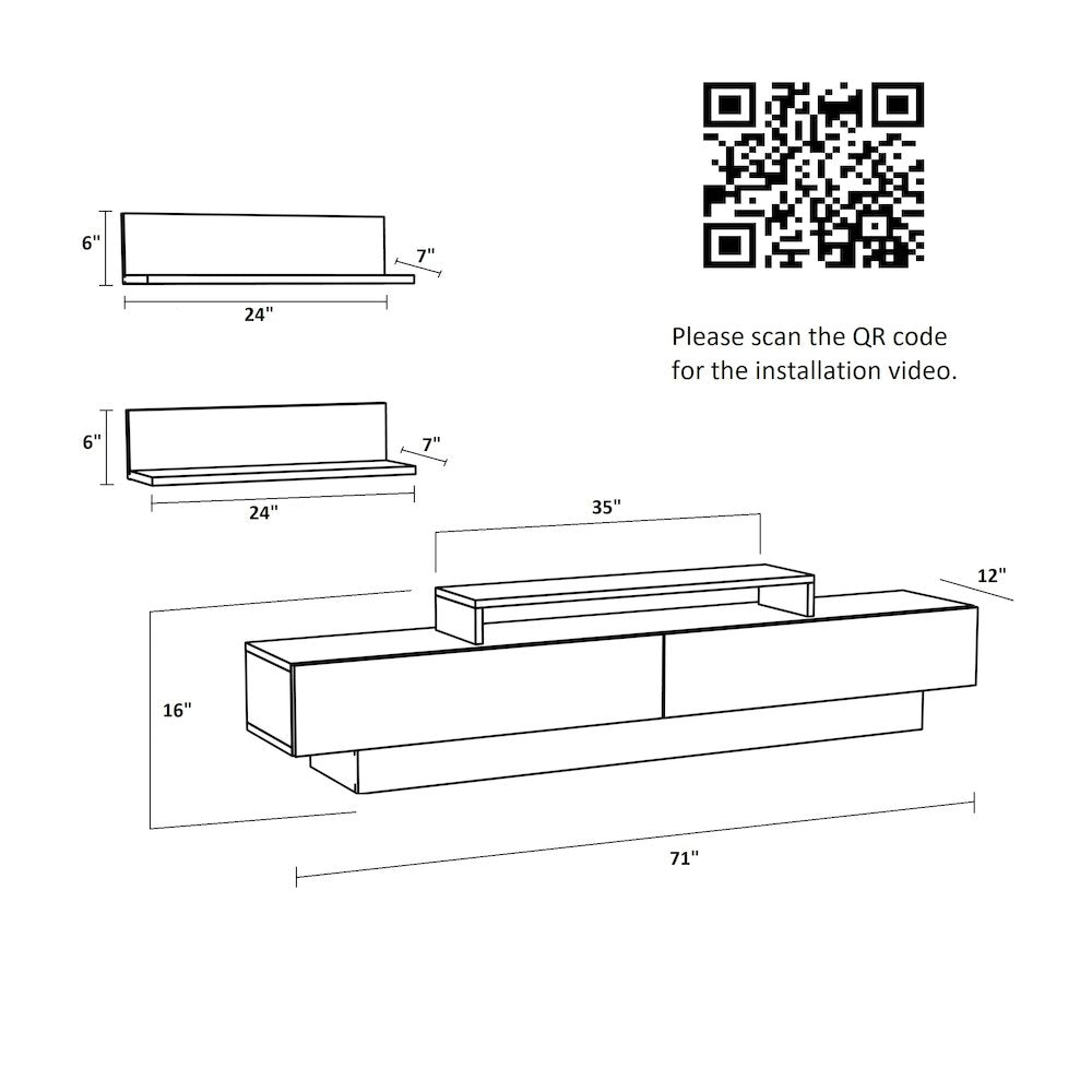 Lusi Tv Stand White&Coffee