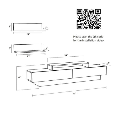Lusi Tv Stand White&Coffee