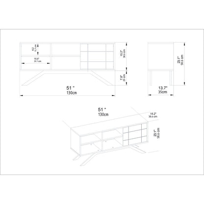 North Tv Stand - White & Gold
