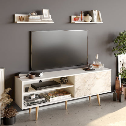 Pi Tv Stand - White & Ephesus