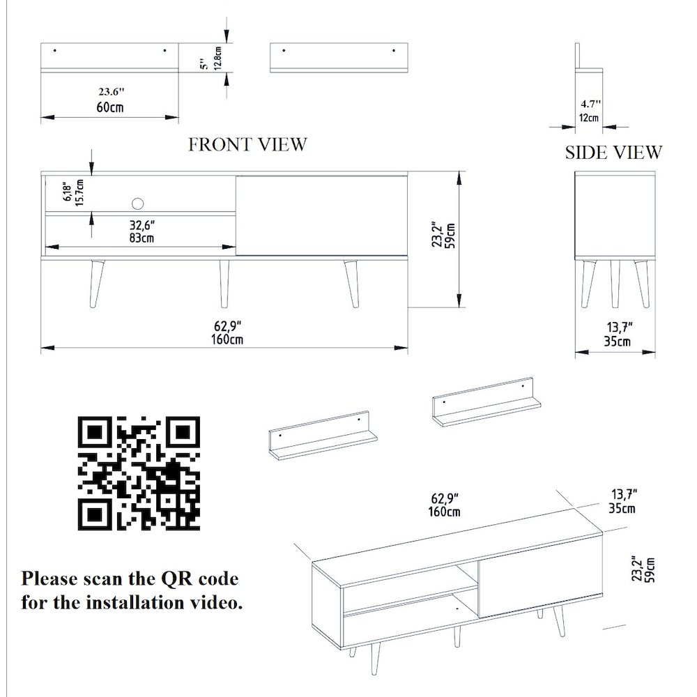 Pi Tv Stand - White & Ephesus