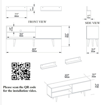 Pi Tv Stand - White & Ephesus