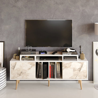 Char Tv Stand - White & Ephesus