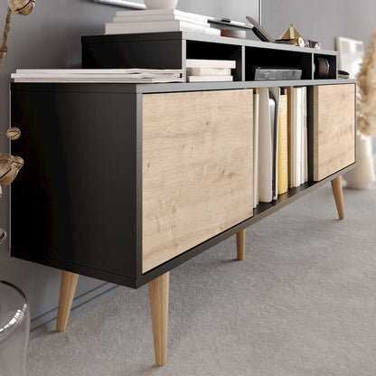 Char Tv Stand - Black & Sapphire Oak