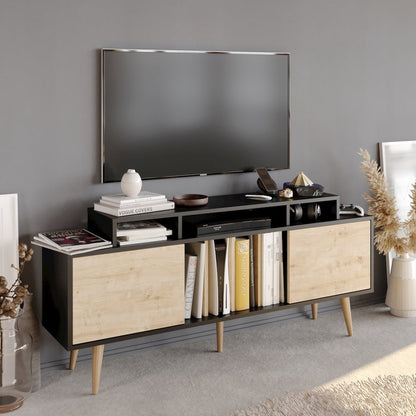 Char Tv Stand - Black & Sapphire Oak