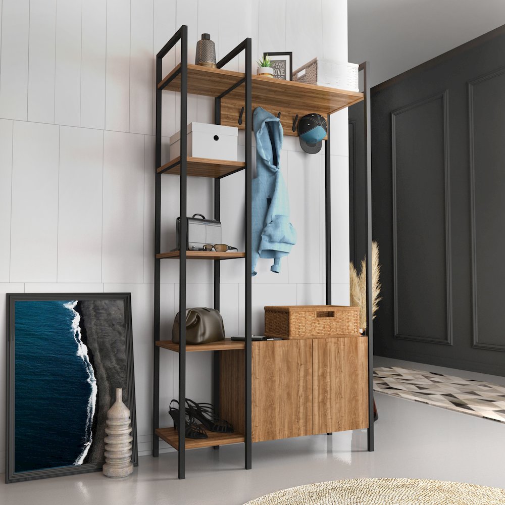Doga Hall Tree - Walnut & Black