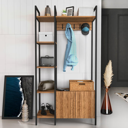Doga Hall Tree - Walnut & Black