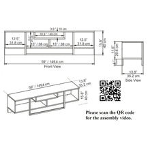 Asal 59'' Tv Stand - Walnut & Black