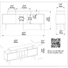 Char Tv Stand - Black & Sapphire Oak