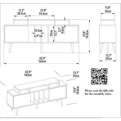 Char Tv Stand - Black & Sapphire Oak