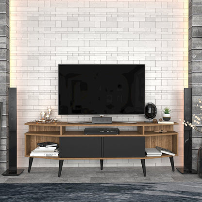 Dennis Tv Stand - Walnut & Black