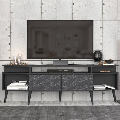 Dennis Tv Stand - Black & Bendire Marble