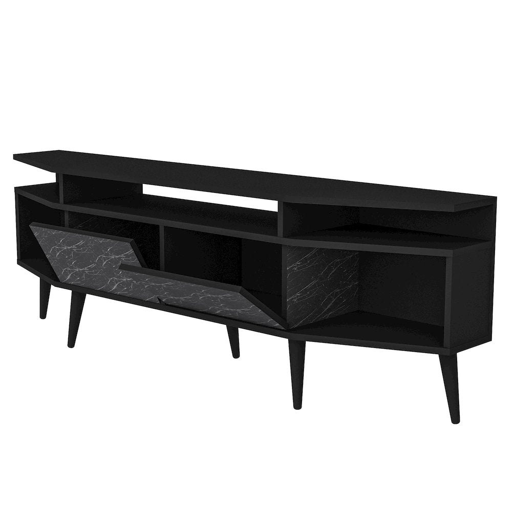 Dennis Tv Stand - Black & Bendire Marble
