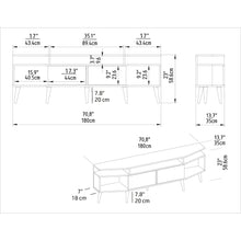 Dennis Tv Stand - Sapphire Oak & White