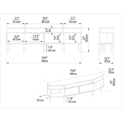 Dennis Tv Stand - Sapphire Oak & White