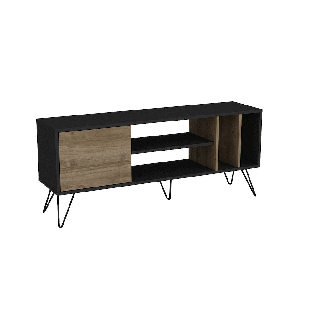 Mistico 55'' Tv Stand - Black & Walnut