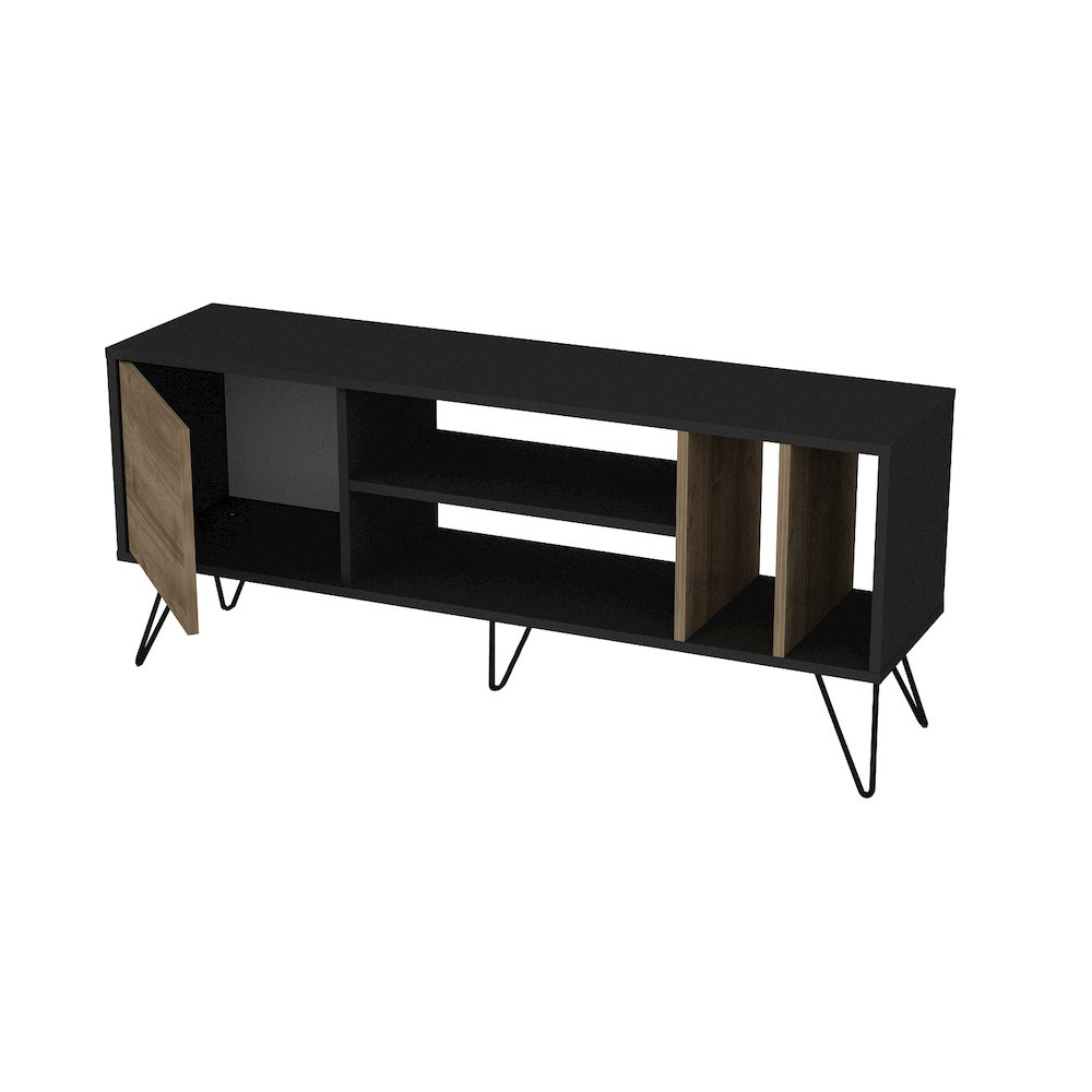 Mistico 55'' Tv Stand - Black & Walnut