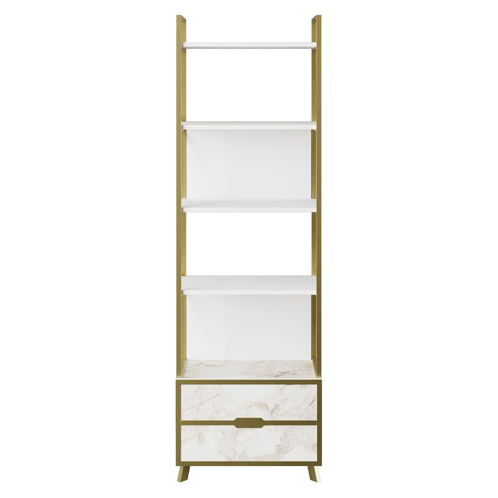 Frida 60 Bookcase - Ephesus Marble & Gold